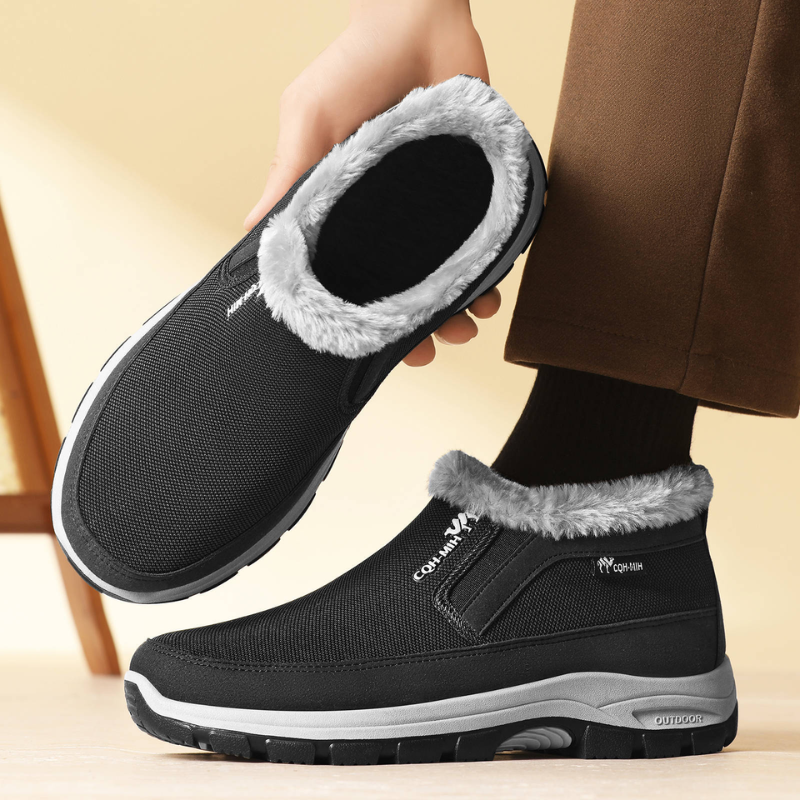 Heren Orthopedische Winter Instappers Warm Gevoerd Flexibele Zool