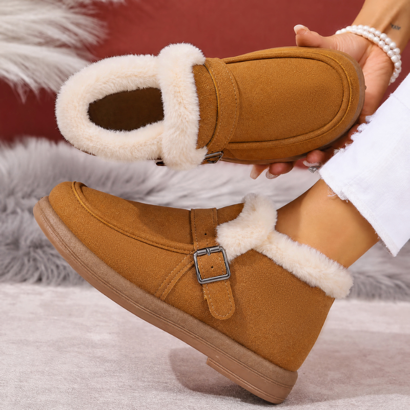 Dames Warm Gevoerde Enkellaarsjes Gesp Antislip Lichtgewicht Winter