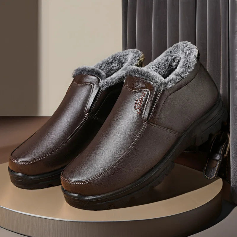 Heren Instap Winterboots Warme Voering Waterafstotend Antislip Zonder Veters