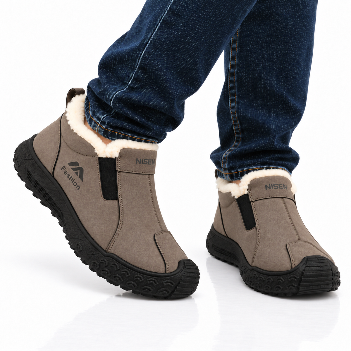 Heren Gevoerde Winterschoenen Instap Warm Suèdelook Antislip Zool Winter