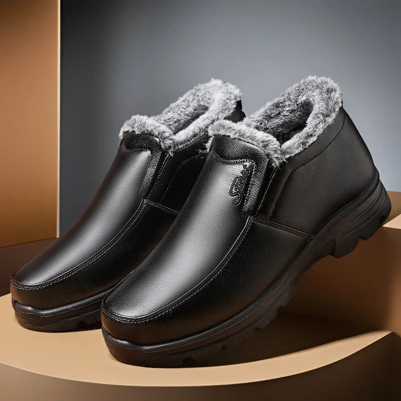 Heren Instap Winterboots Warme Voering Waterafstotend Antislip Zonder Veters