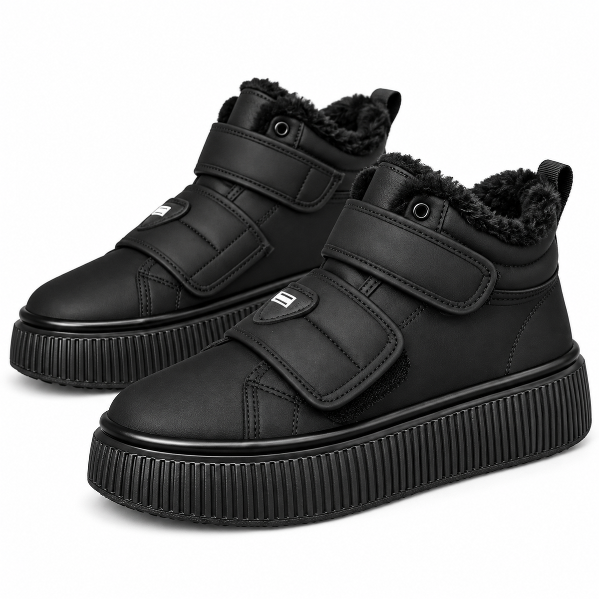 Dames Heren Winter Enkelboots Extra Breed Klittenband Pluche Voering Platform