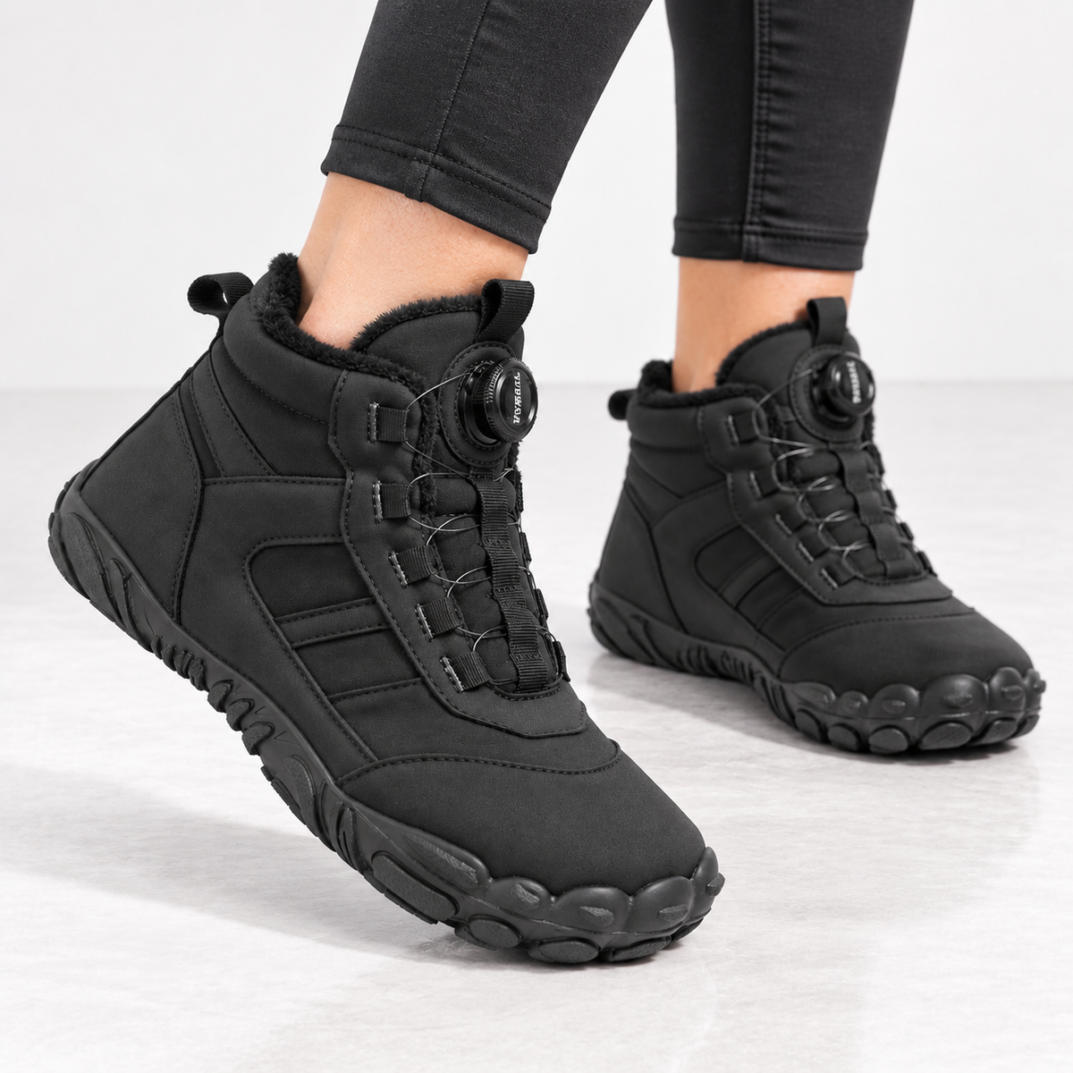 Dames Heren Barefoot Snowboots Fleece Voering Draaiknop Waterafstotend Antislip