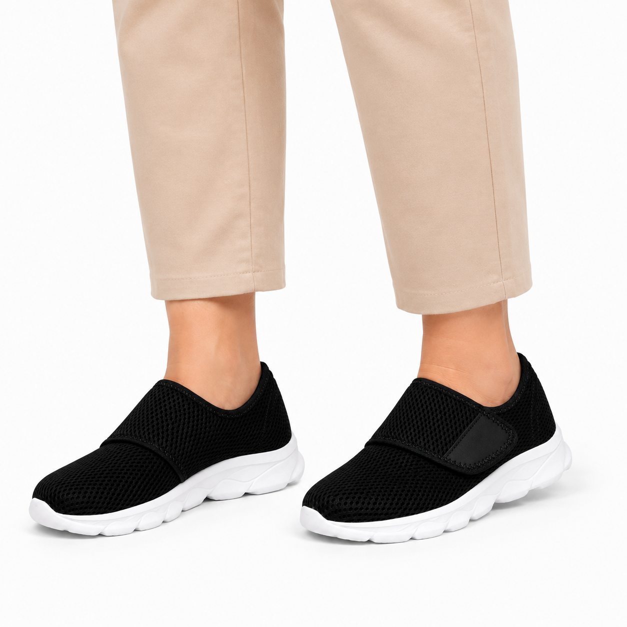 Extra Brede Sneakers Klittenband Mesh Luchtig Lichtgewicht Zomer Unisex