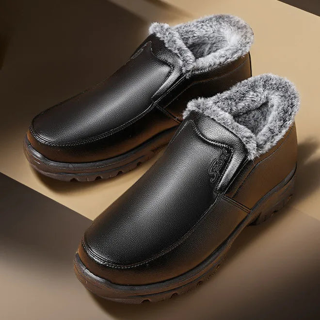Heren Instap Winterboots Warme Voering Waterafstotend Antislip Zonder Veters
