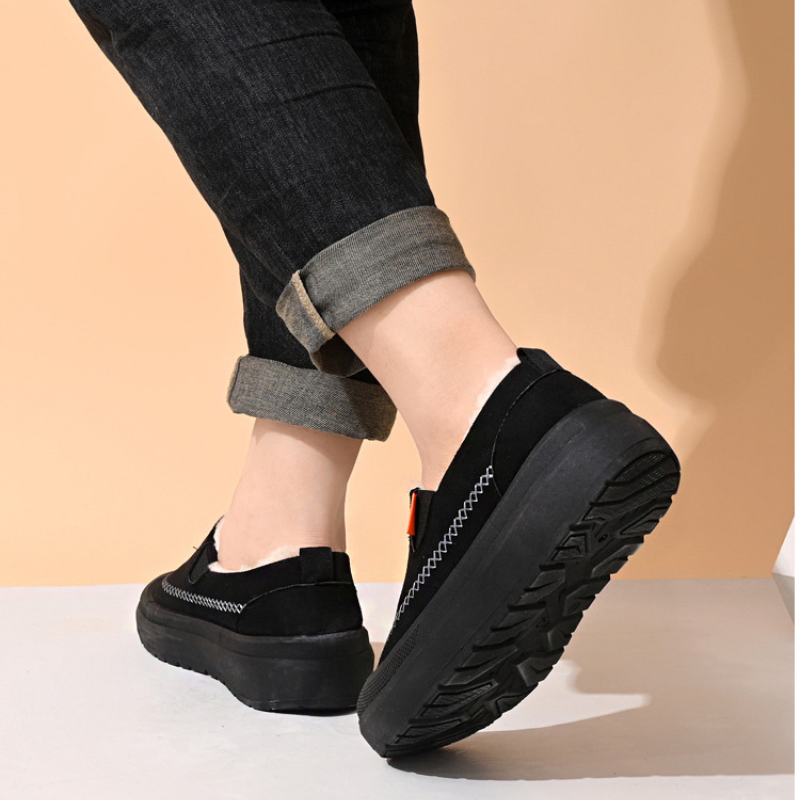 Heren Warm Gevoerde Instappers Dikke Zool Elastisch Antislip Winter