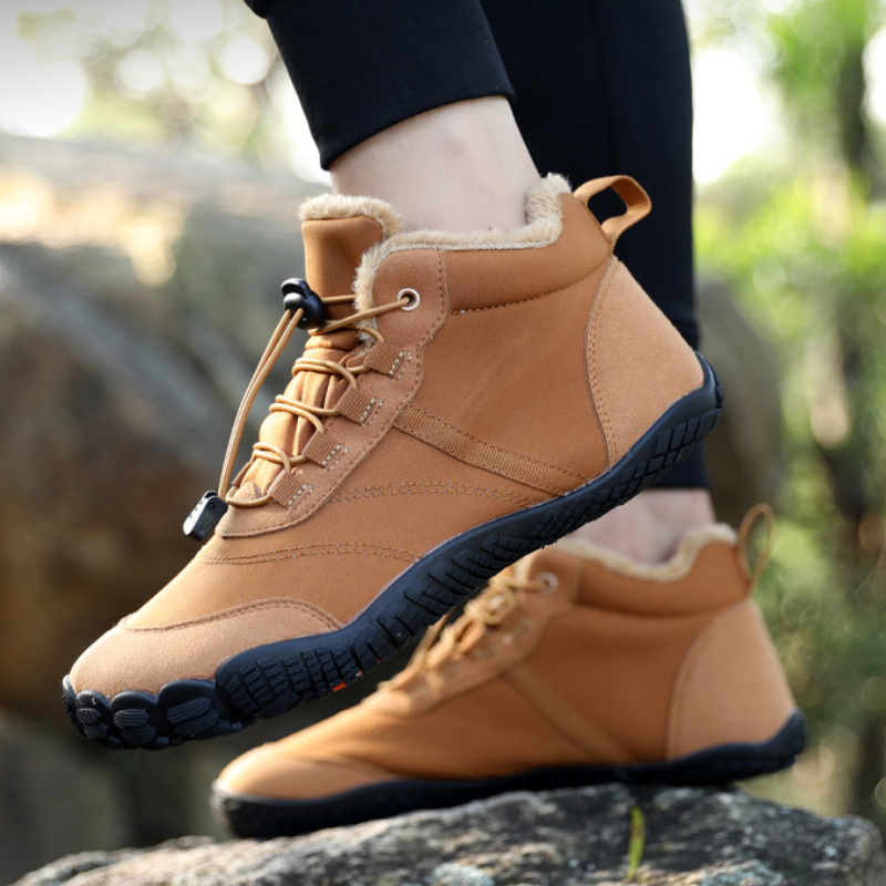 Barefoot Snowboots Fleece Gevoerd Veters Antislip Profielzool Winter Unisex
