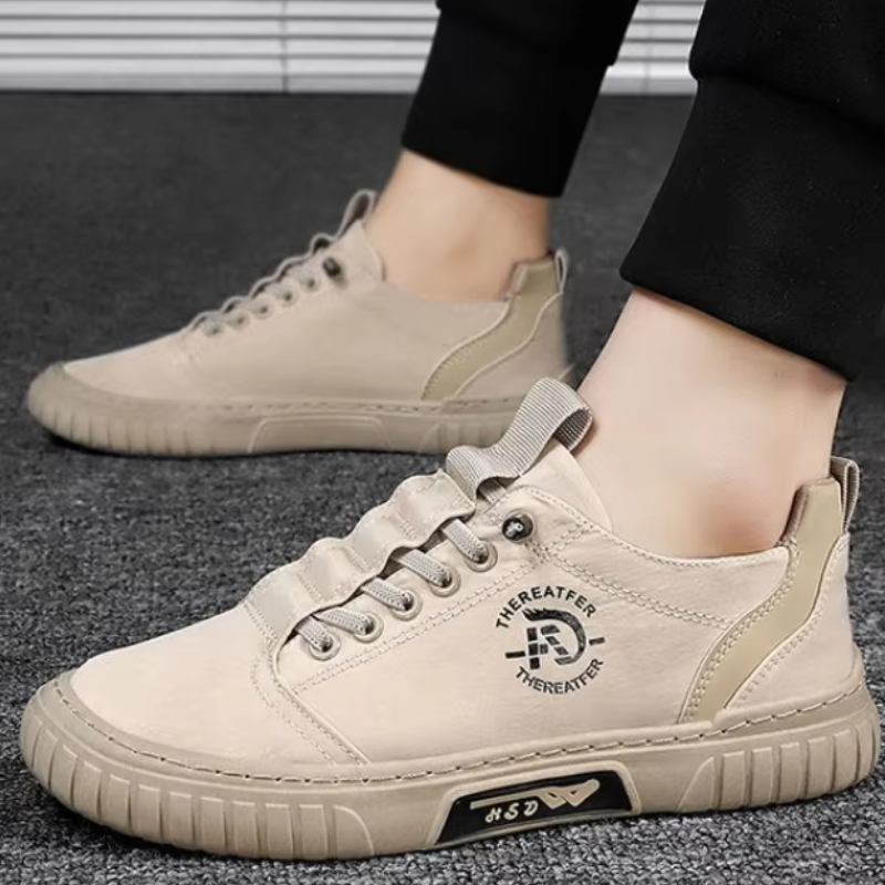 Heren Canvas Sneakers Elastische Veters Lage Snit Geribbelde Zool Casual