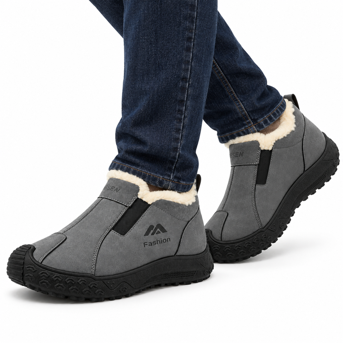 Heren Gevoerde Winterschoenen Instap Warm Suèdelook Antislip Zool Winter