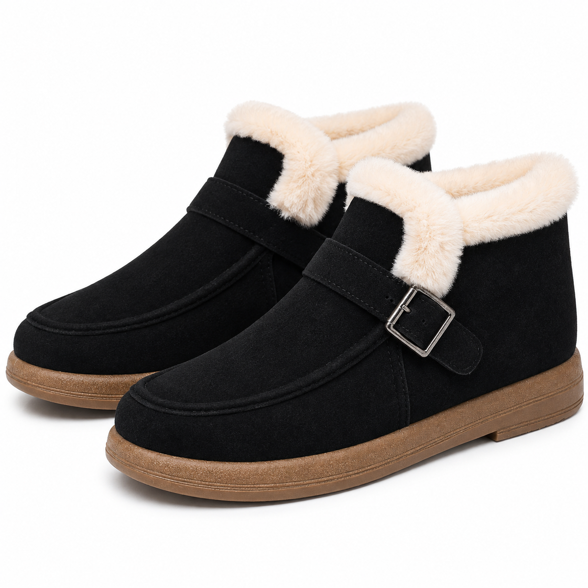Dames Warm Gevoerde Enkellaarsjes Gesp Antislip Lichtgewicht Winter