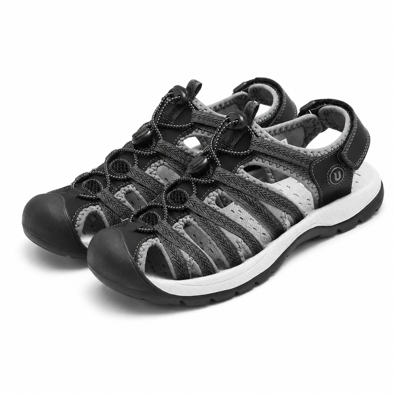 Dames Sandalen Leer Lichtgewicht Antislip Dempende Zool Verstelbare Klittenband Zomer Strand