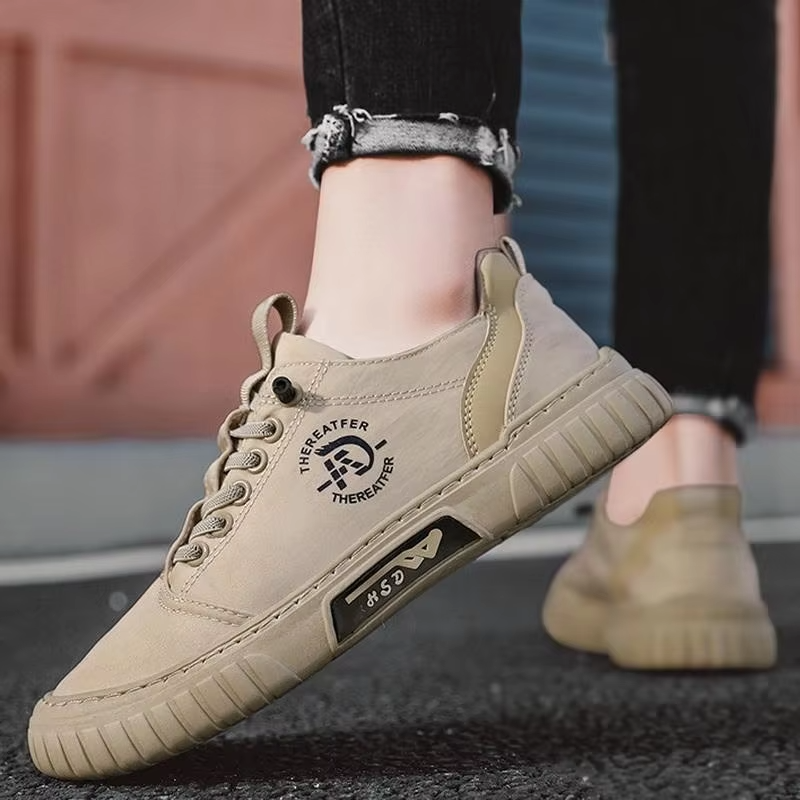 Heren Canvas Sneakers Elastische Veters Lage Snit Geribbelde Zool Casual