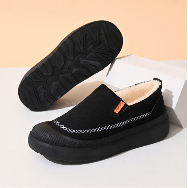 Heren Warm Gevoerde Instappers Dikke Zool Elastisch Antislip Winter