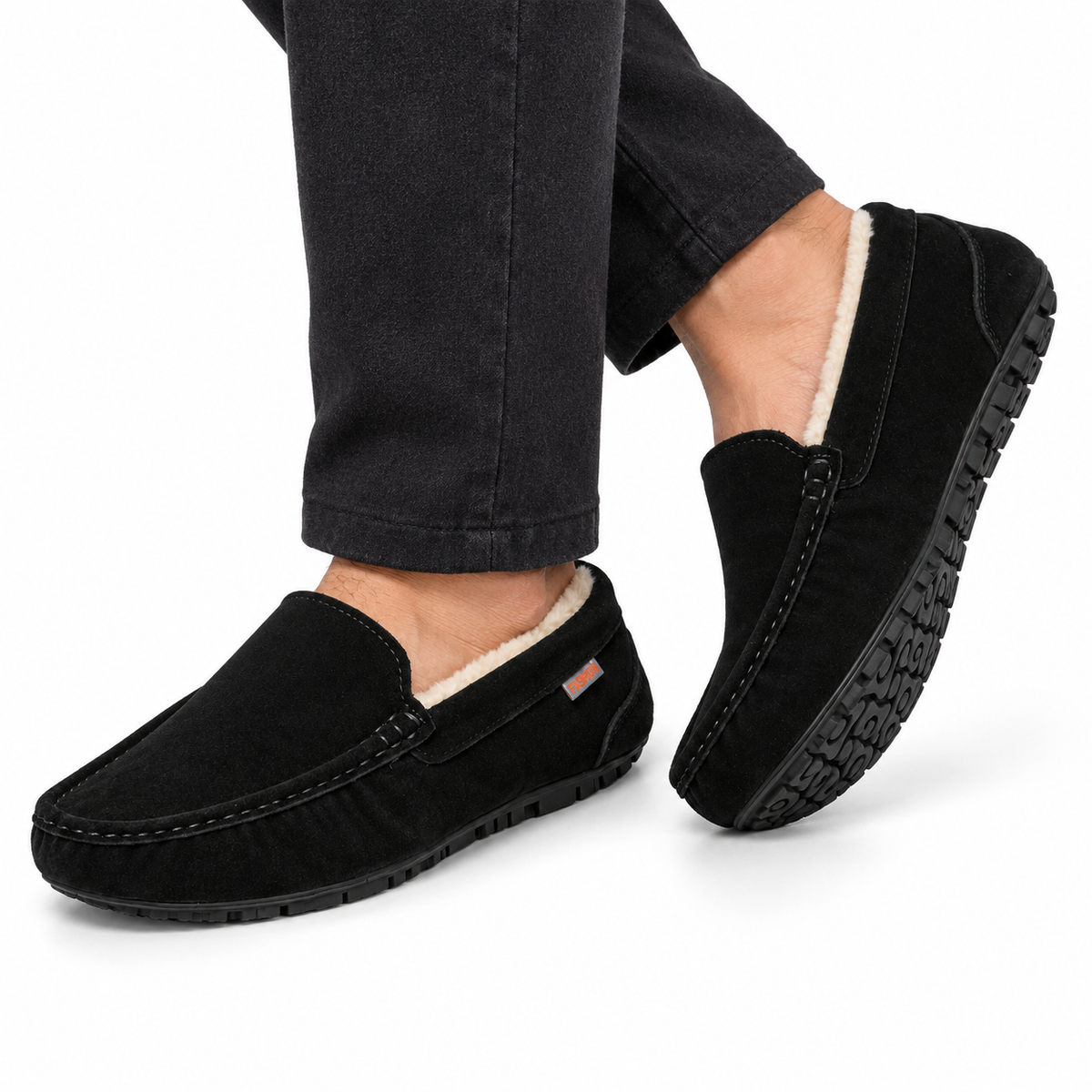 Heren Warme Loafer Pantoffels Zachte Pluche Voering Stevige Zool