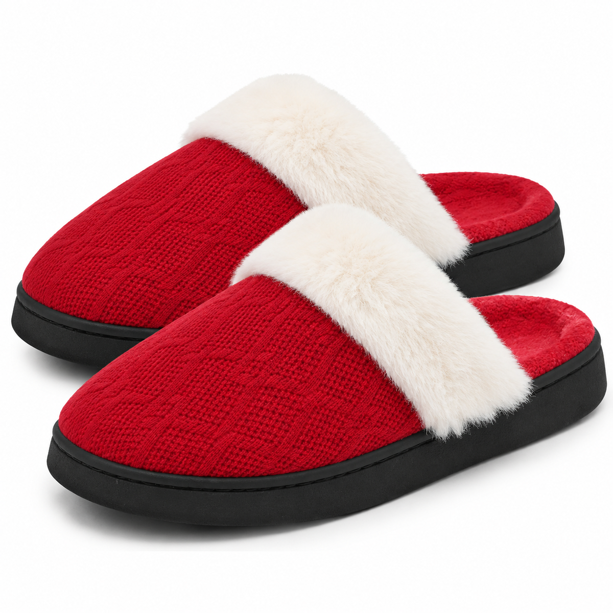 Dames Heren Pluche Huisslippers met Warme Voering en Dikke Antislip Zool Winter