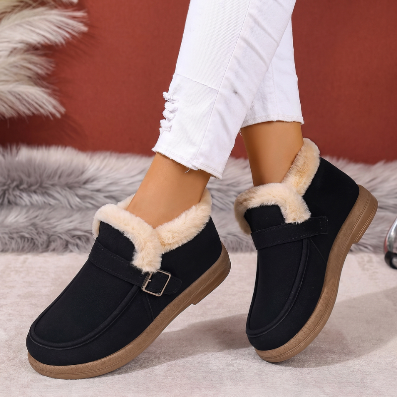 Dames Warm Gevoerde Enkellaarsjes Gesp Antislip Lichtgewicht Winter