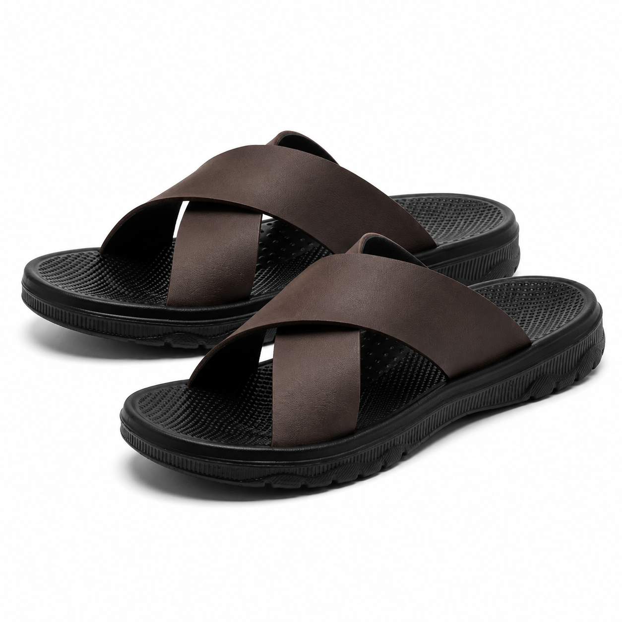 Heren Slippers Bandjes Instap Glad Antislip Zool Buiten Zomer