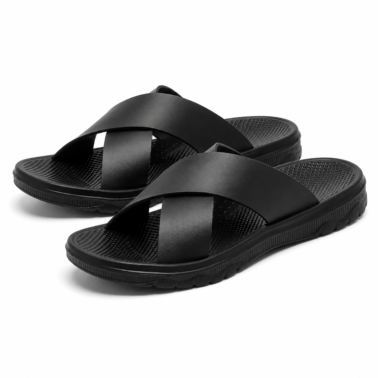 Heren Slippers Bandjes Instap Glad Antislip Zool Buiten Zomer