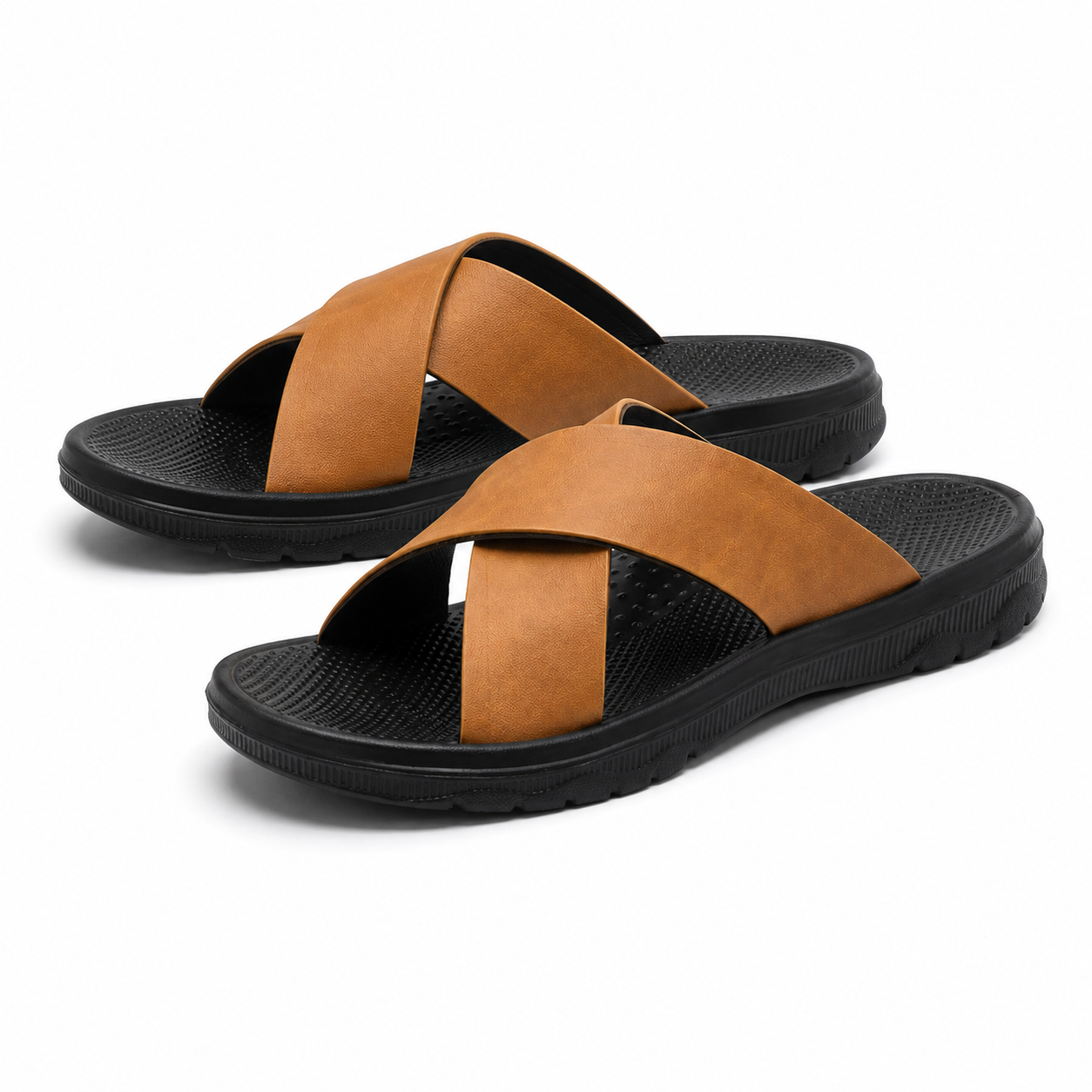 Heren Slippers Bandjes Instap Glad Antislip Zool Buiten Zomer