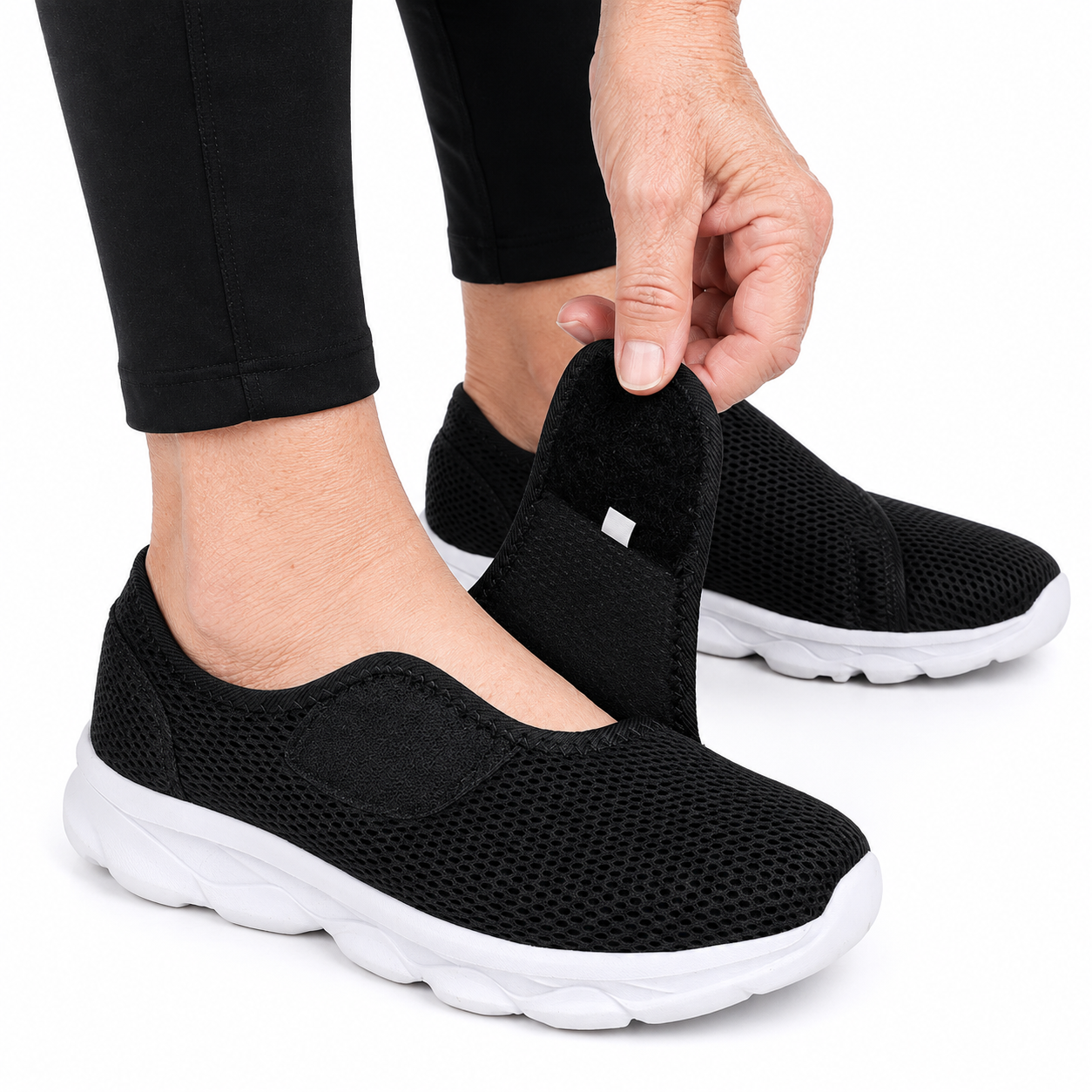 Extra Brede Sneakers Klittenband Mesh Luchtig Lichtgewicht Zomer Unisex