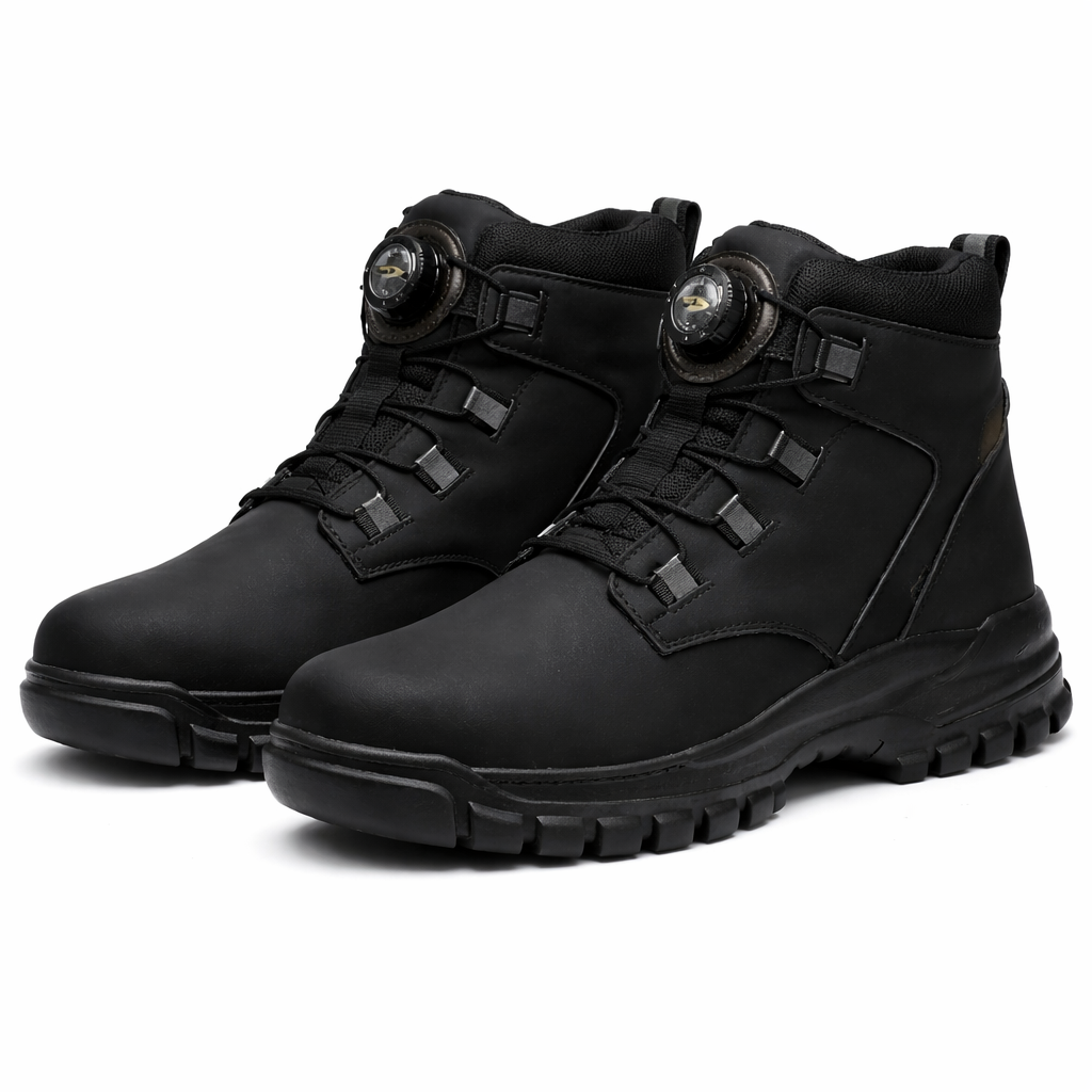 Heren Hoge Werkschoenen Stalen Neus Draaiknop Waterbestendig Antislip Zool