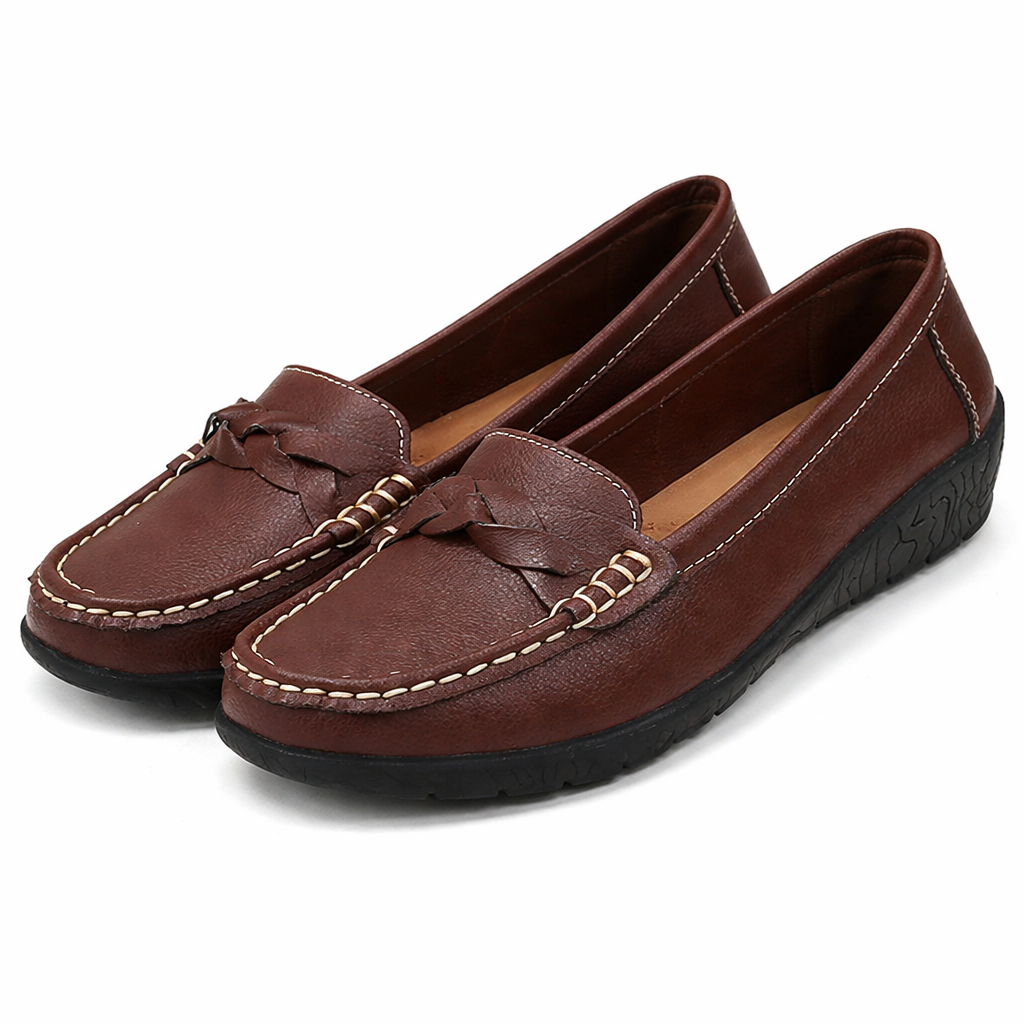 Dames Instappers van PU-leer – Comfortabele Flats met Stevige Zool voor Dagelijks Gebruik Lente Zomer