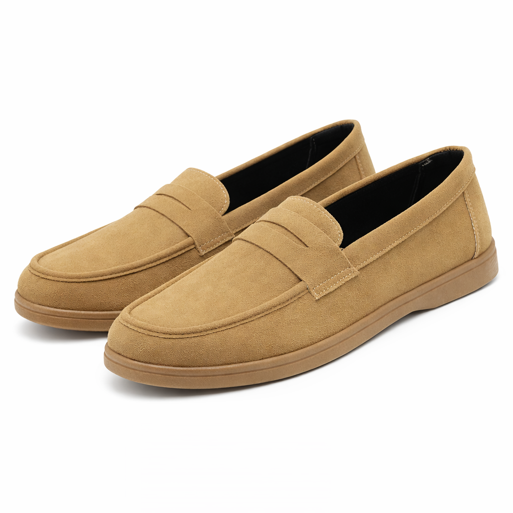 Heren Lage Suède Loafers Casual – Lichtgewicht Comfortabele Instappers