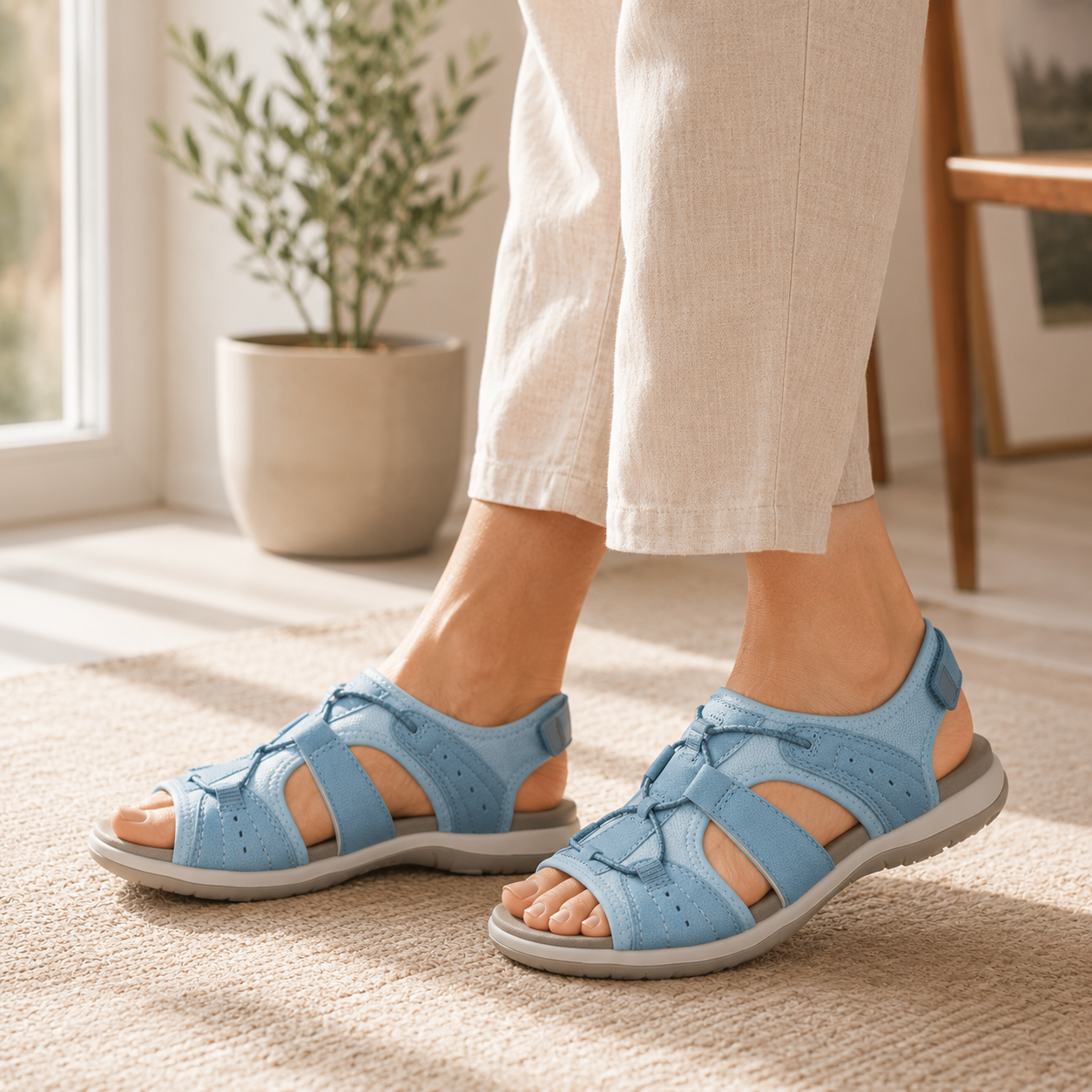 Dames Sandalen Breed Verstelbaar Dempende Zool Antislip Lente Zomer
