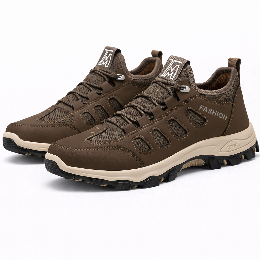 Heren Wandelschoenen Lichtgewicht Ademend Mesh met Elastische Veters – Outdoor Grip