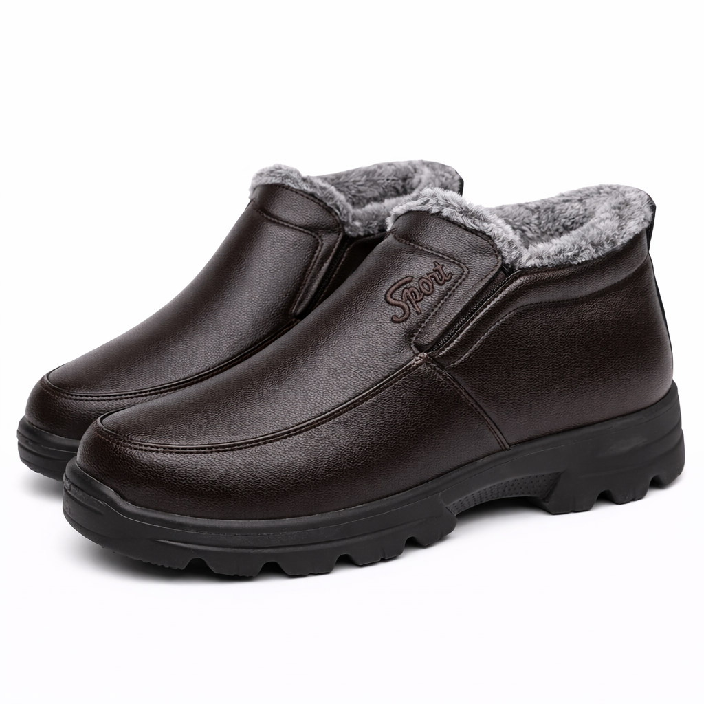 Heren Instap Winterboots Warme Voering Waterafstotend Antislip Zonder Veters