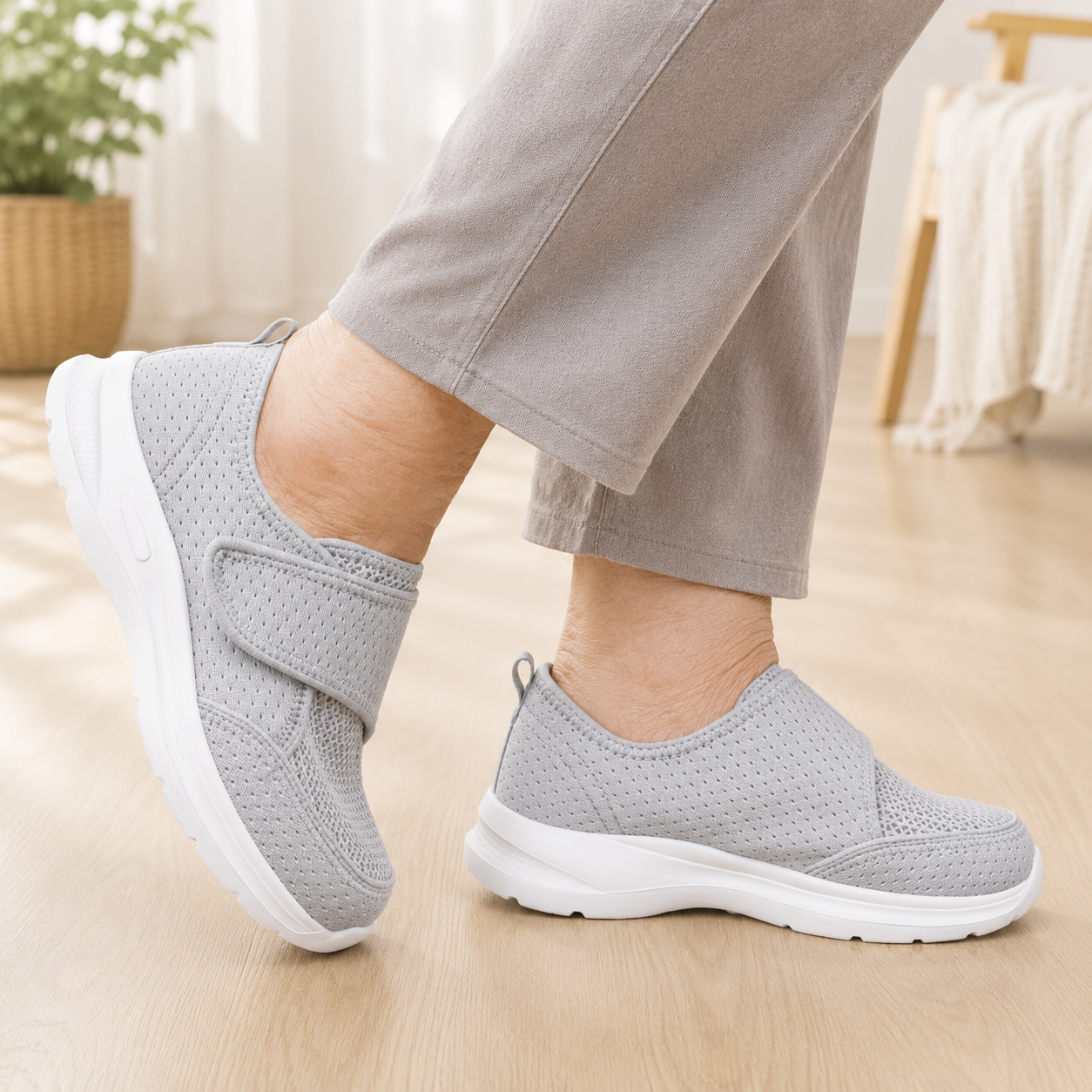 Dames en Heren Schoenen Extra Brede Voeten met Klittenband