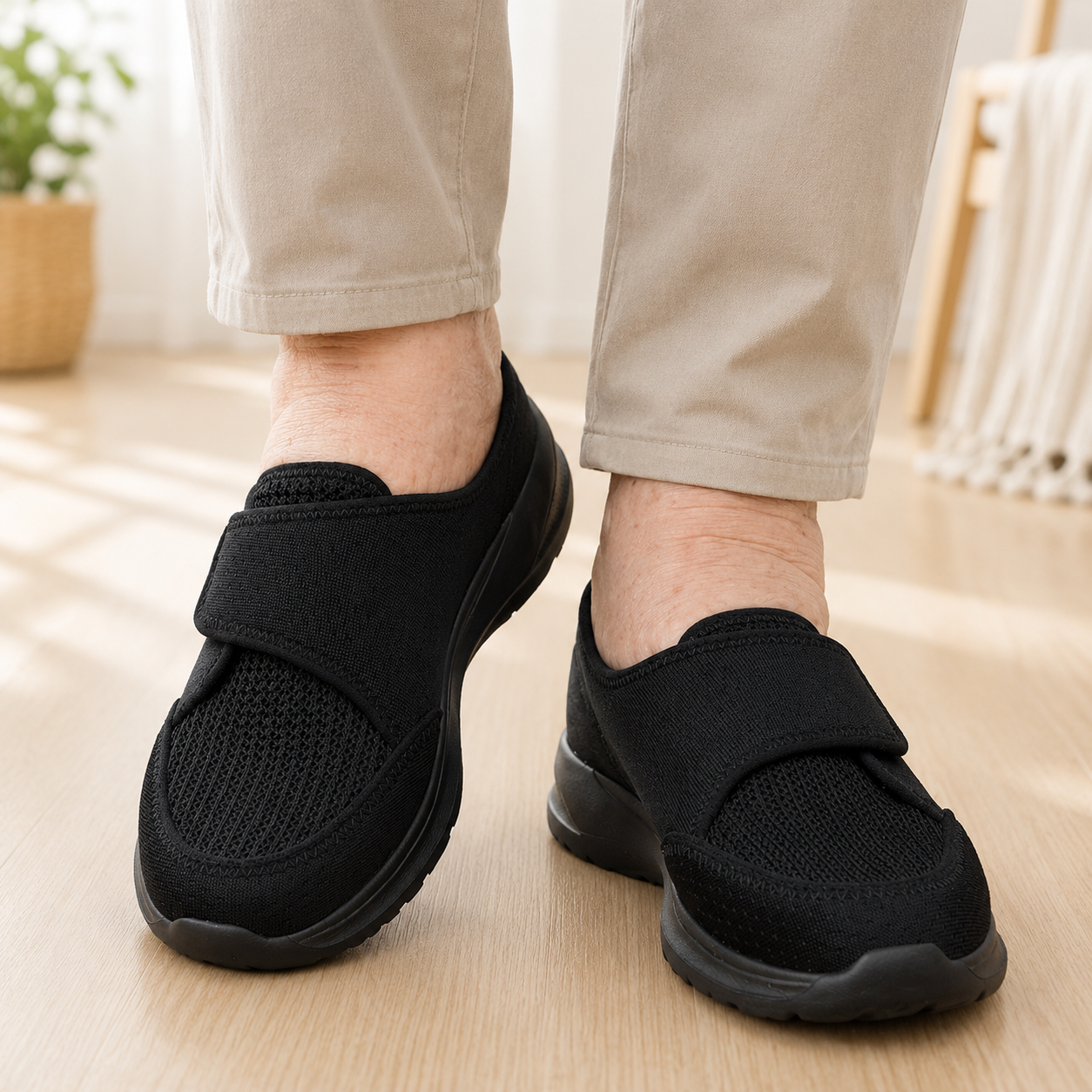 Dames en Heren Schoenen Extra Brede Voeten met Klittenband