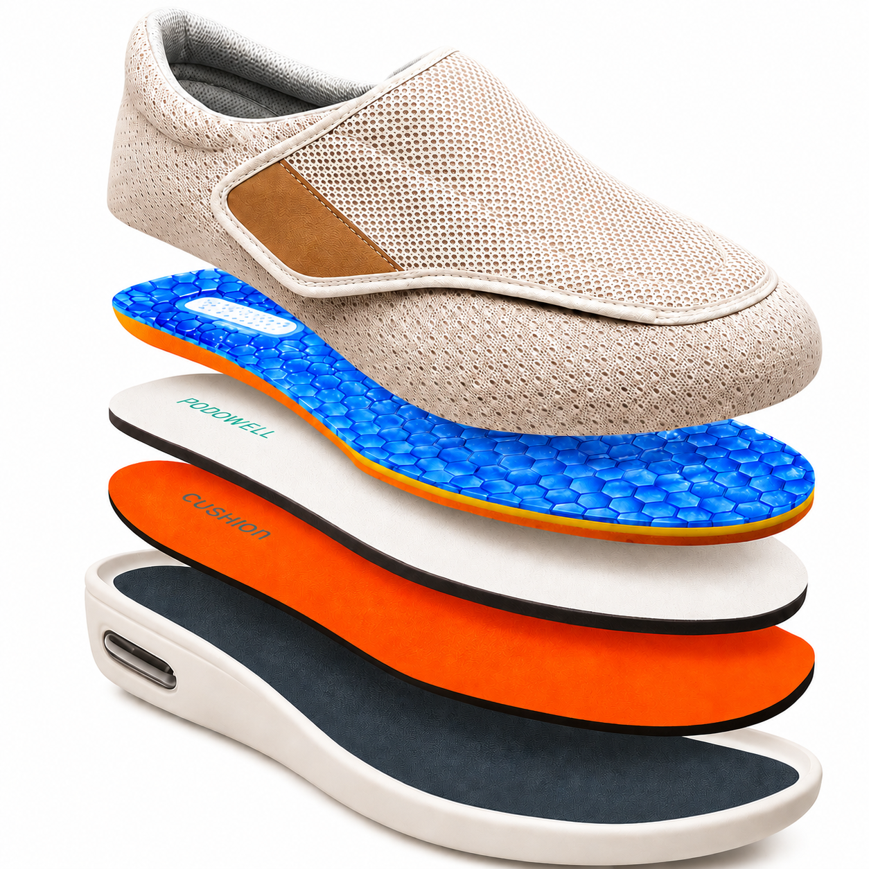 Dames Heren Brede Voeten Schoenen Makkelijk Aantrekken Ademend Lichtgewicht