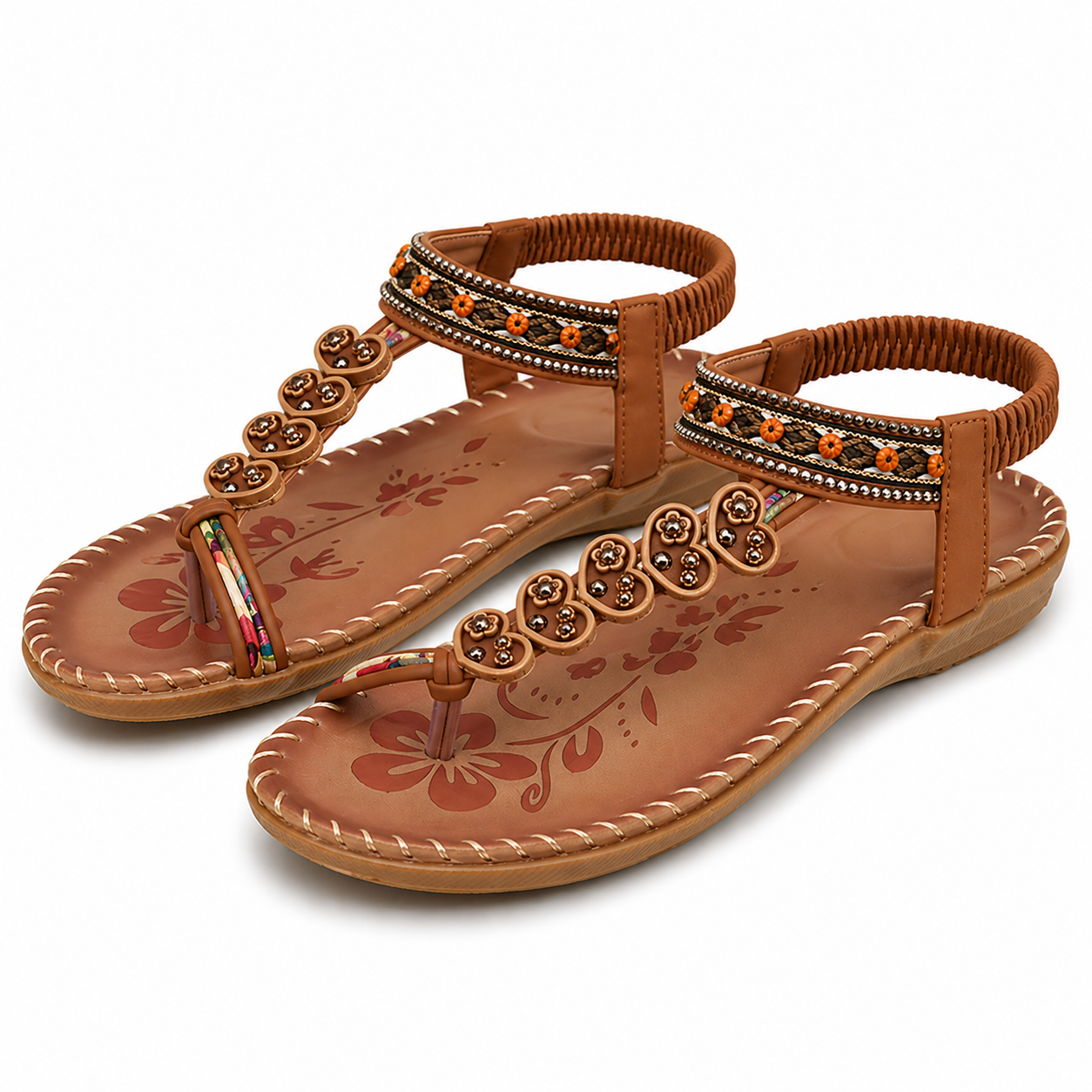 Dames Boho Sandalen Elastische Enkelband Zacht Voetbed Zomer