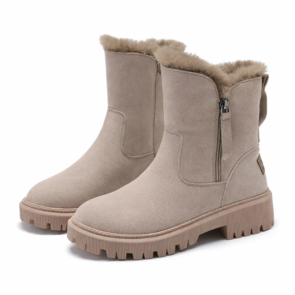 Dames Warme Suède Winterlaarsjes Pluche Voering Lichtgewicht Antislip Zool Winter