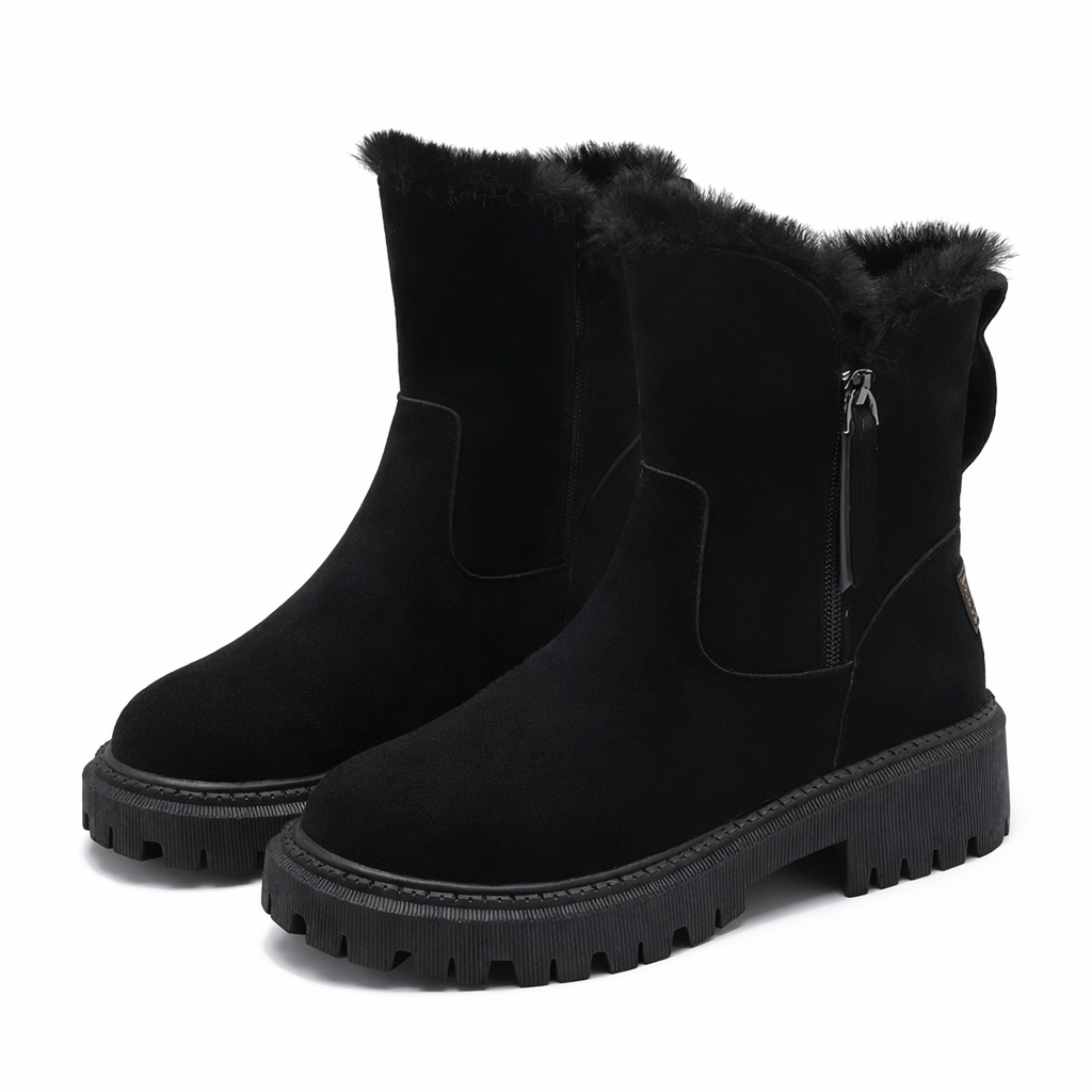Dames Warme Suède Winterlaarsjes Pluche Voering Lichtgewicht Antislip Zool Winter