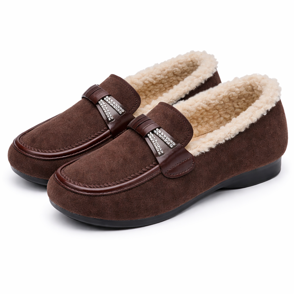 Dames Winter Loafers Voering Instap Warm Chique Stevig Lichtgewicht Herfst Winter