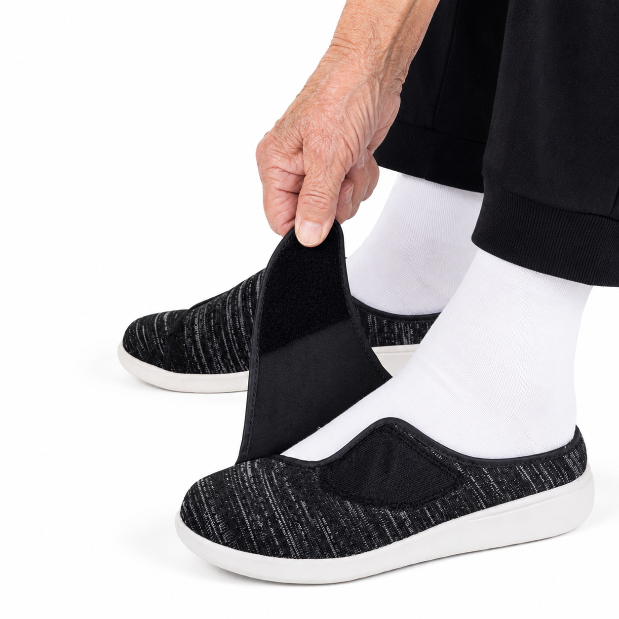 Instappers Extra Brede Pasvorm Klittenband Ademend Lichtgewicht Antislip