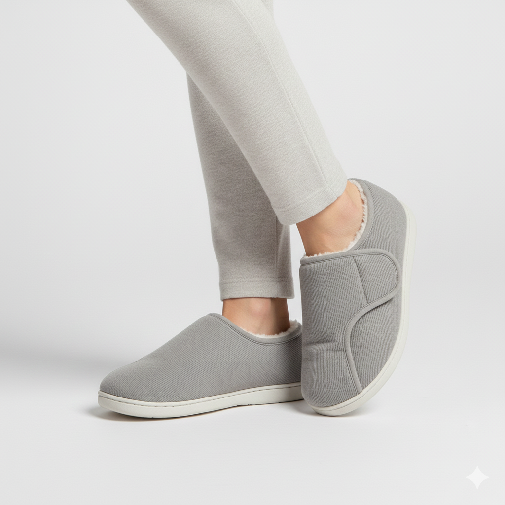 Dames en heren Pantoffels voor Brede en Gezwollen Voeten met Klittenband