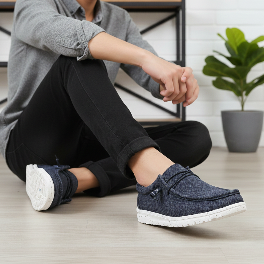 Heren Comfortabele Instappers met Elastische veters - Licht, stevig en ondersteunend