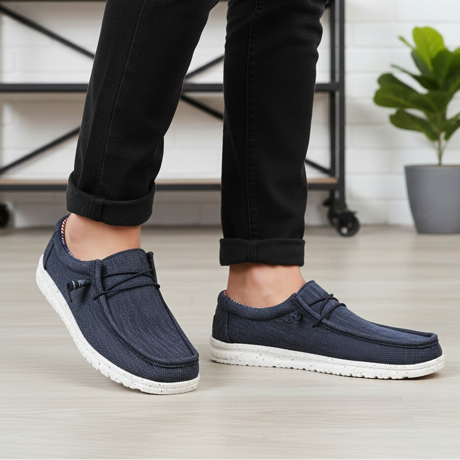 Heren Comfortabele Instappers met Elastische veters - Licht, stevig en ondersteunend