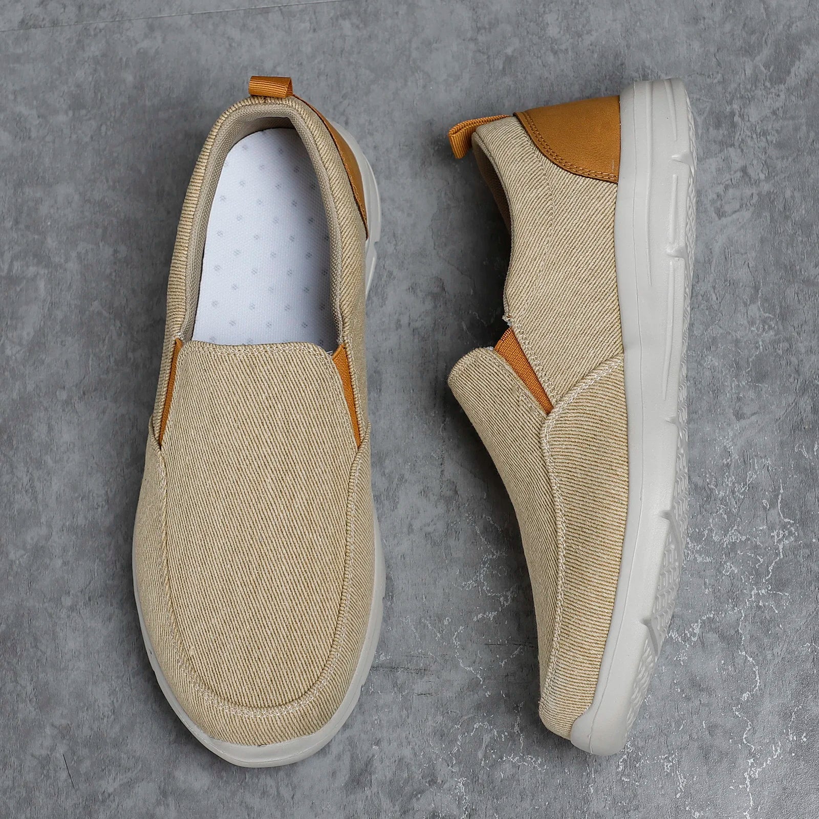 Heren Slip-On Sneakers Casual Dempend Elastisch Lente Zomer