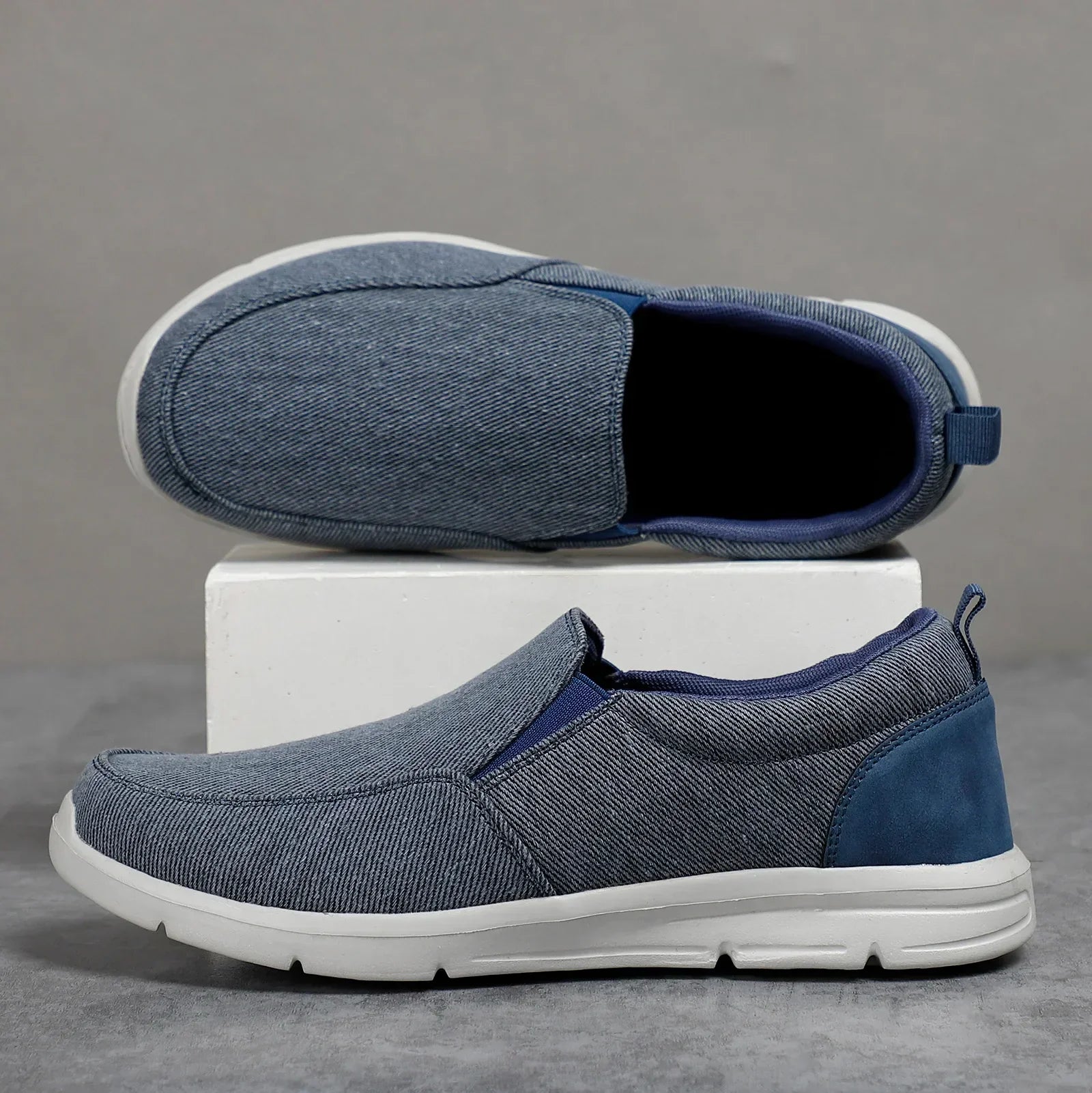 Heren Slip-On Sneakers Casual Dempend Elastisch Lente Zomer