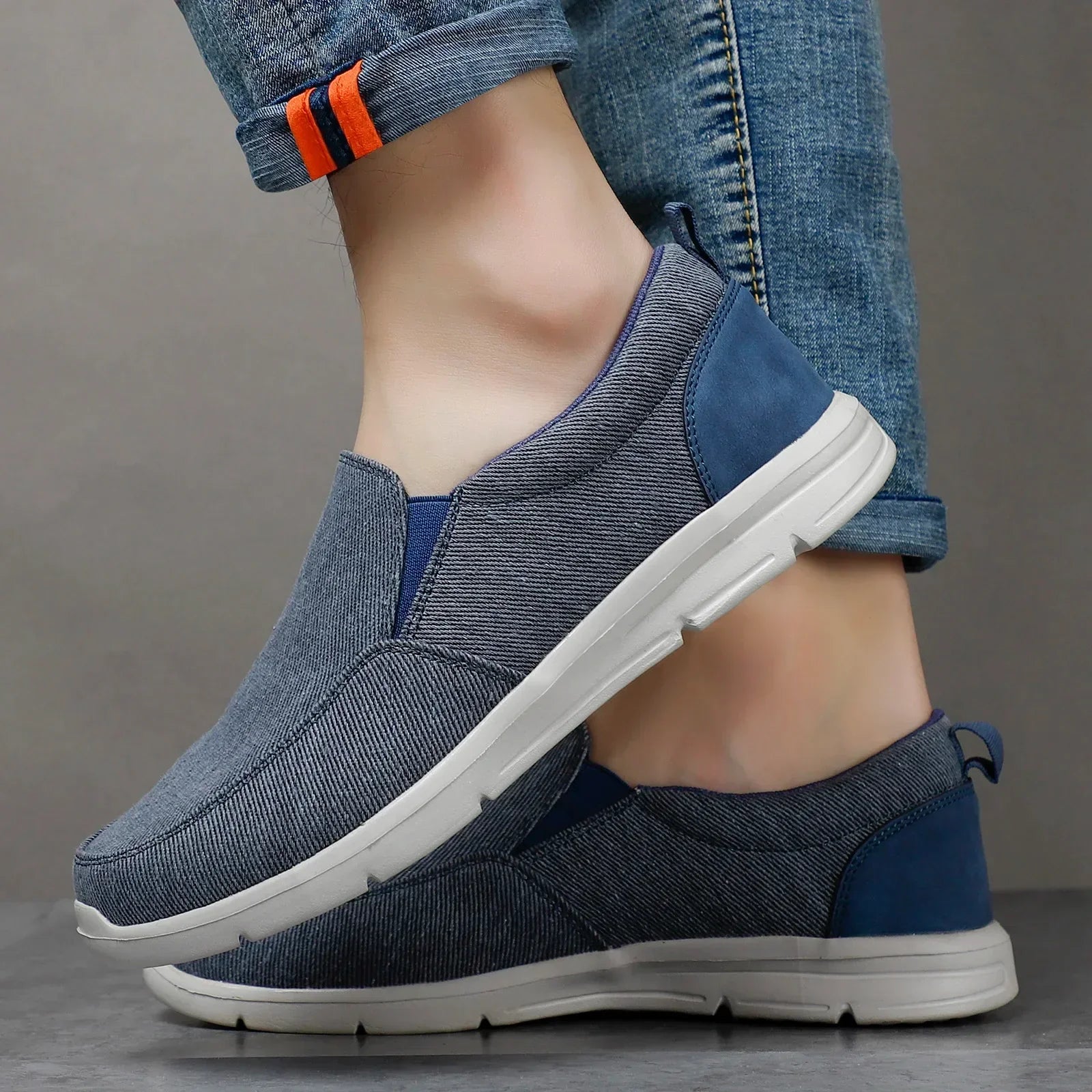 Heren Slip-On Sneakers Casual Dempend Elastisch Lente Zomer