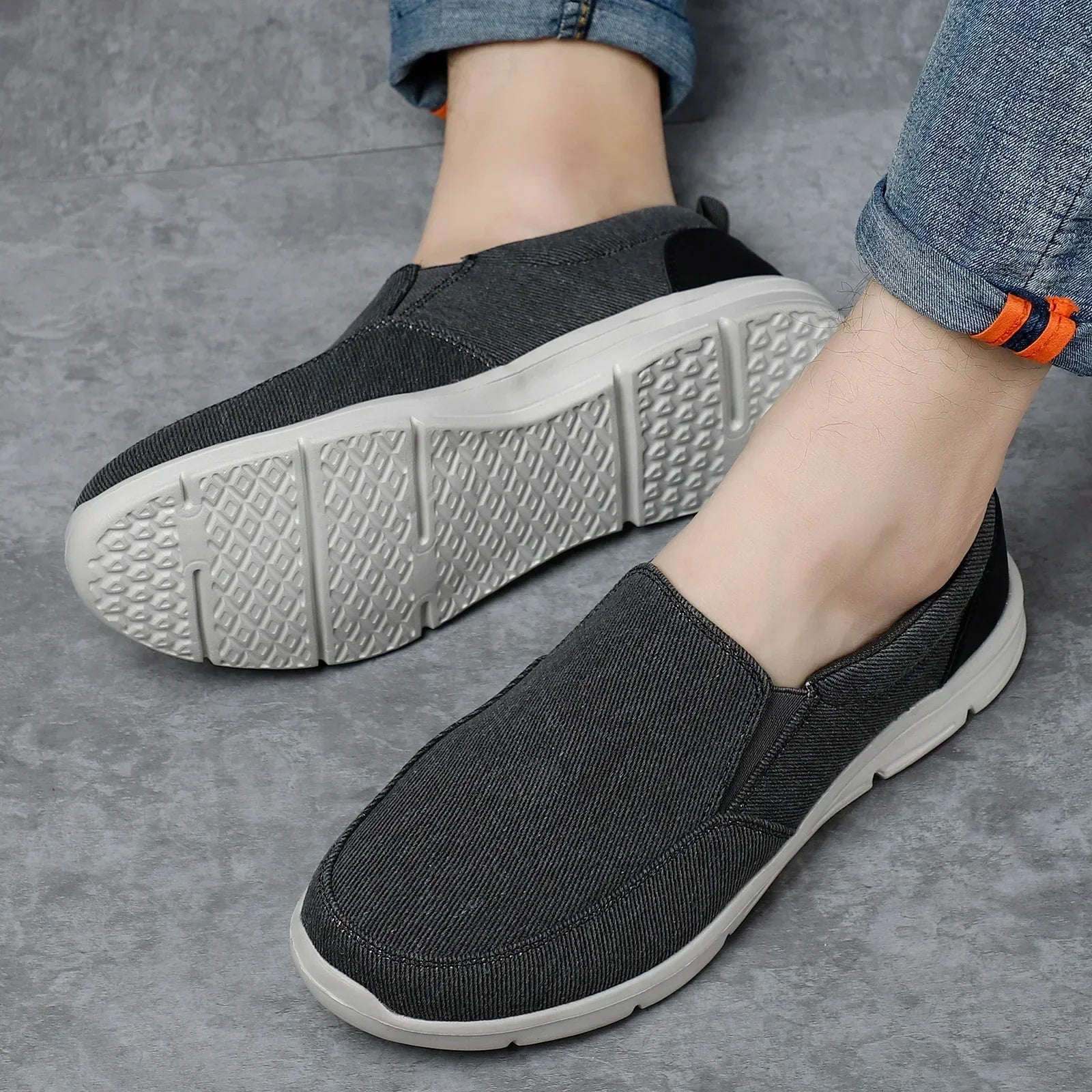 Heren Slip-On Sneakers Casual Dempend Elastisch Lente Zomer