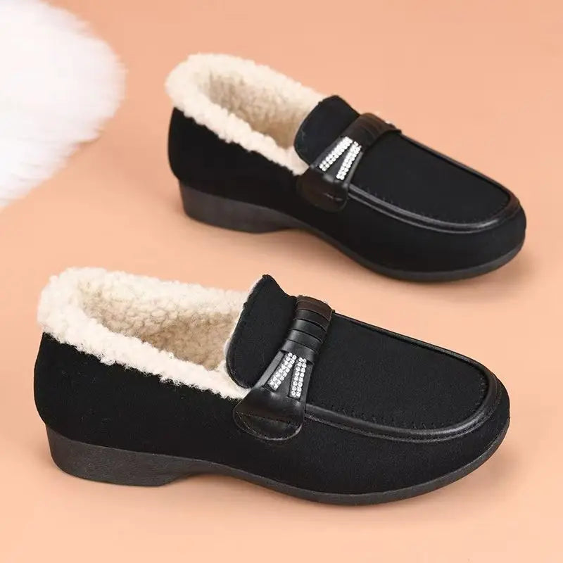 Dames Winter Loafers Voering Instap Warm Chique Stevig Lichtgewicht Herfst Winter