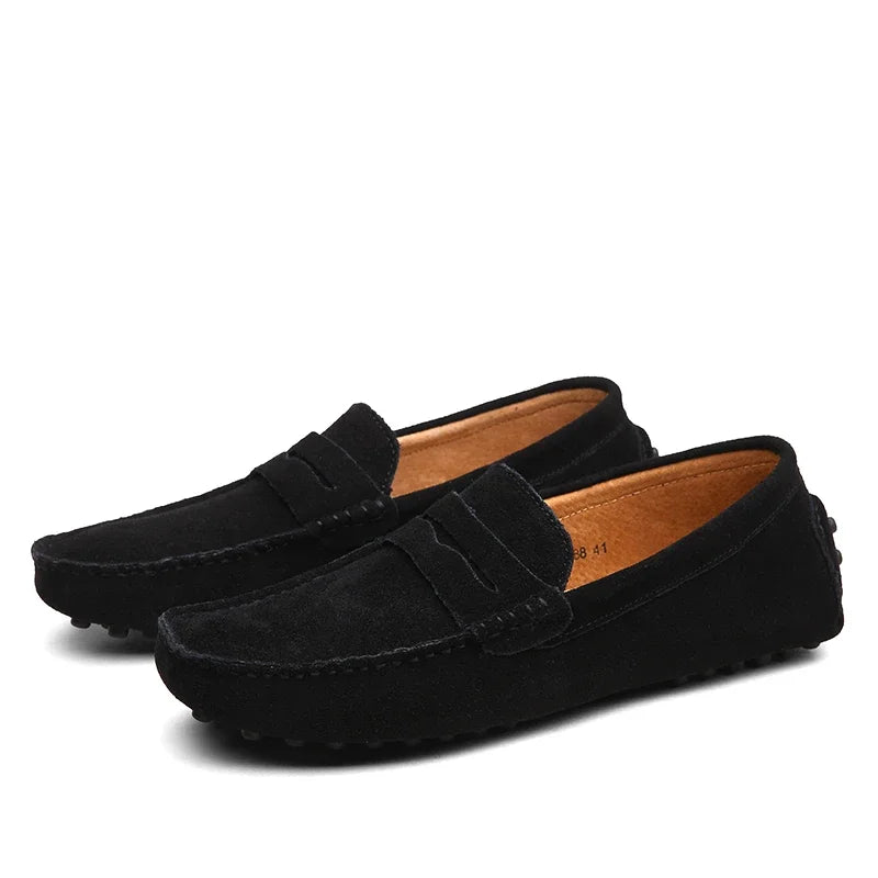 Heren Suède Loafers – Antislip Slip-On voor Casual Gebruik