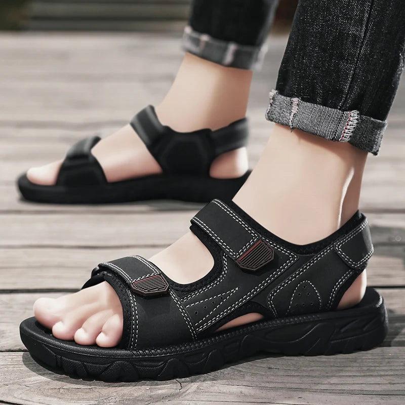 Heren Sandalen Ademend Lichtgewicht Antislip Klittenband Zomer Casual Gebruik