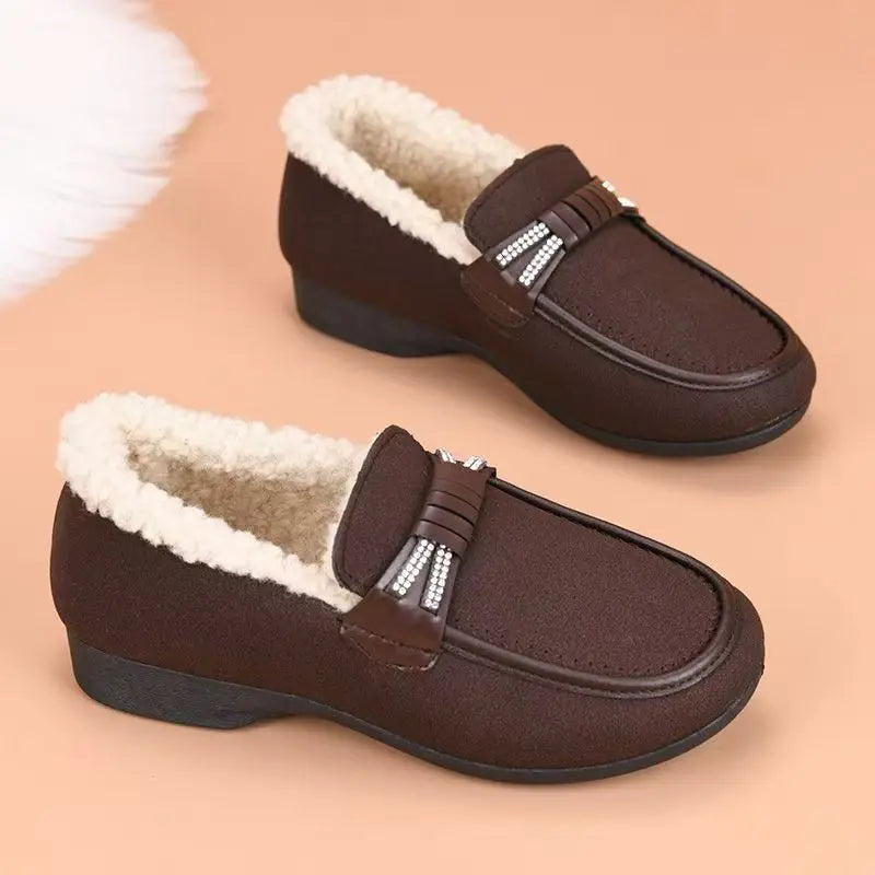 Dames Winter Loafers Voering Instap Warm Chique Stevig Lichtgewicht Herfst Winter