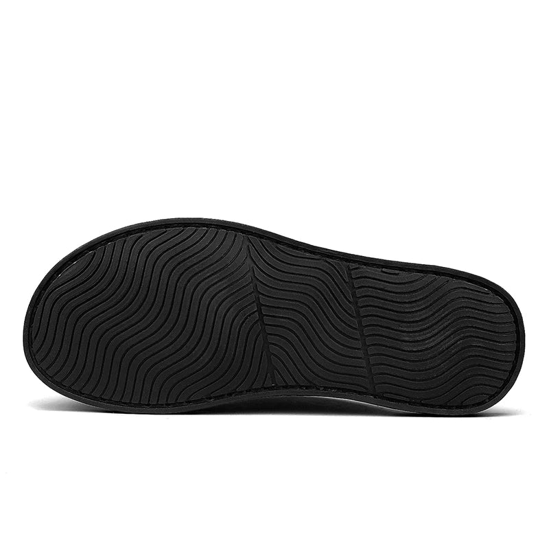 Heren Leren Slippers Platte Zool Instap Antislip Buiten Zomer